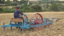 Steam plowing during show in Southern England in 2023